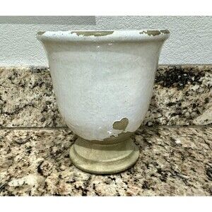 Pottery Barn Tuscan, Tuscany Glaze Clay Terracotta Vase, White